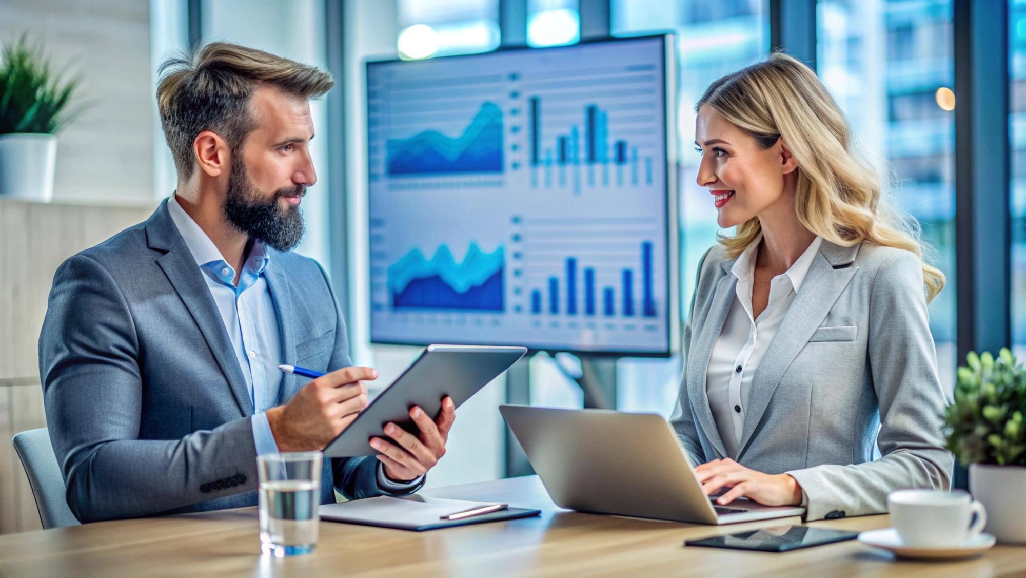 Profissional em consultoria realizando diagnóstico financeiro de empresa
