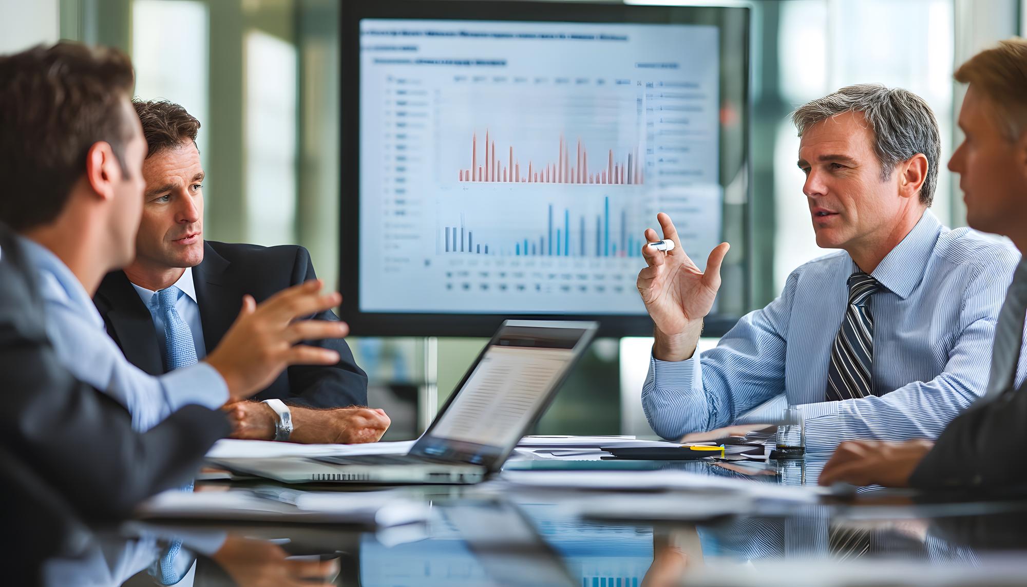 Especialista em consultoria apresentando soluções de marketing e gestão organizacional